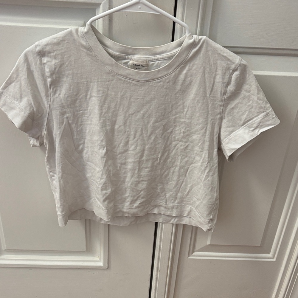 Aritzia Wilfred Free White Short Sleeve Tee